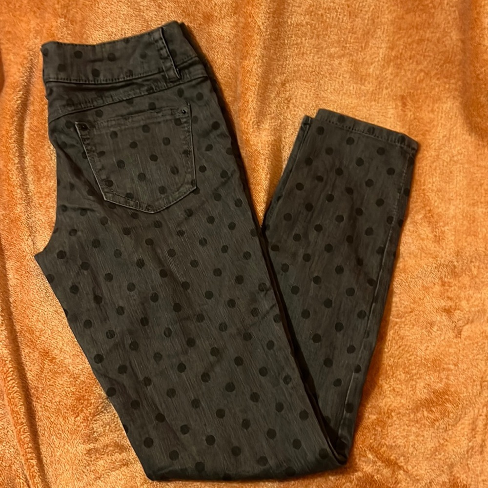 Candie’s Polka dot black jeans size 7